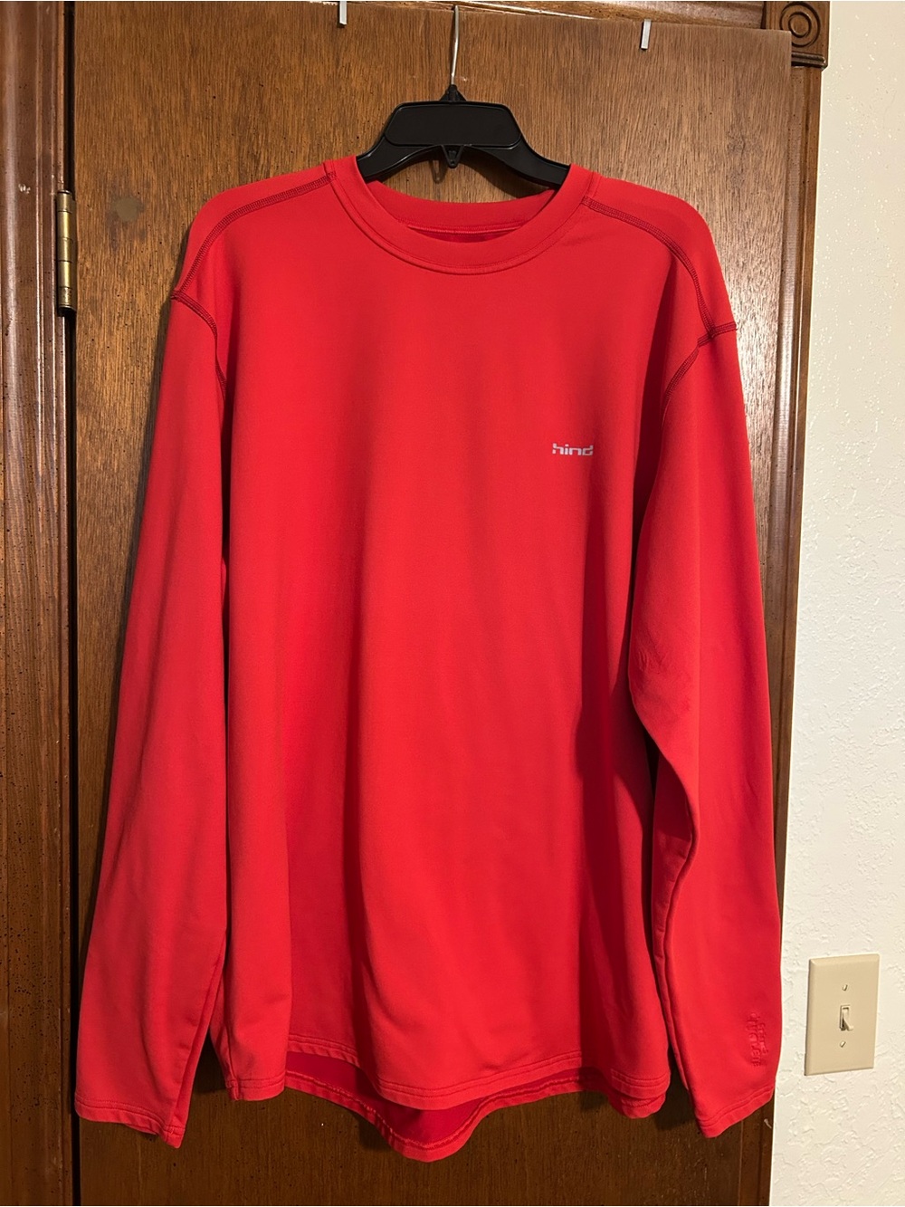 Hind red long sleeve performance crewneck